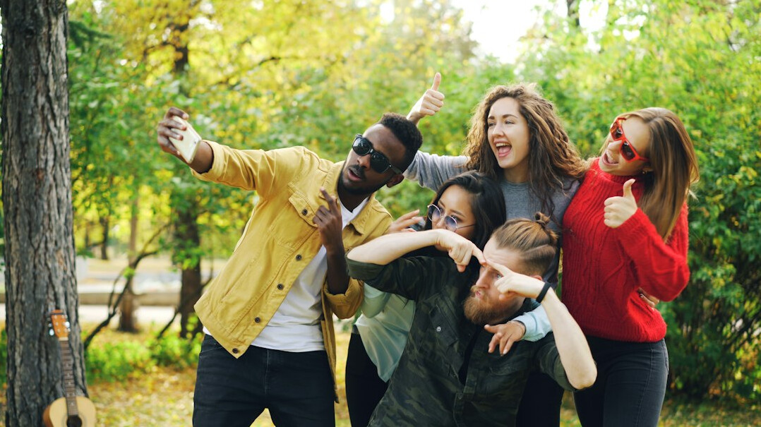 diverse people in park