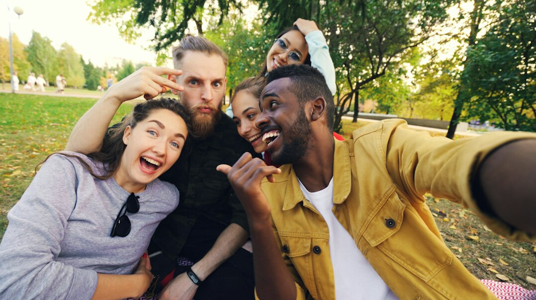 diverse group talking
