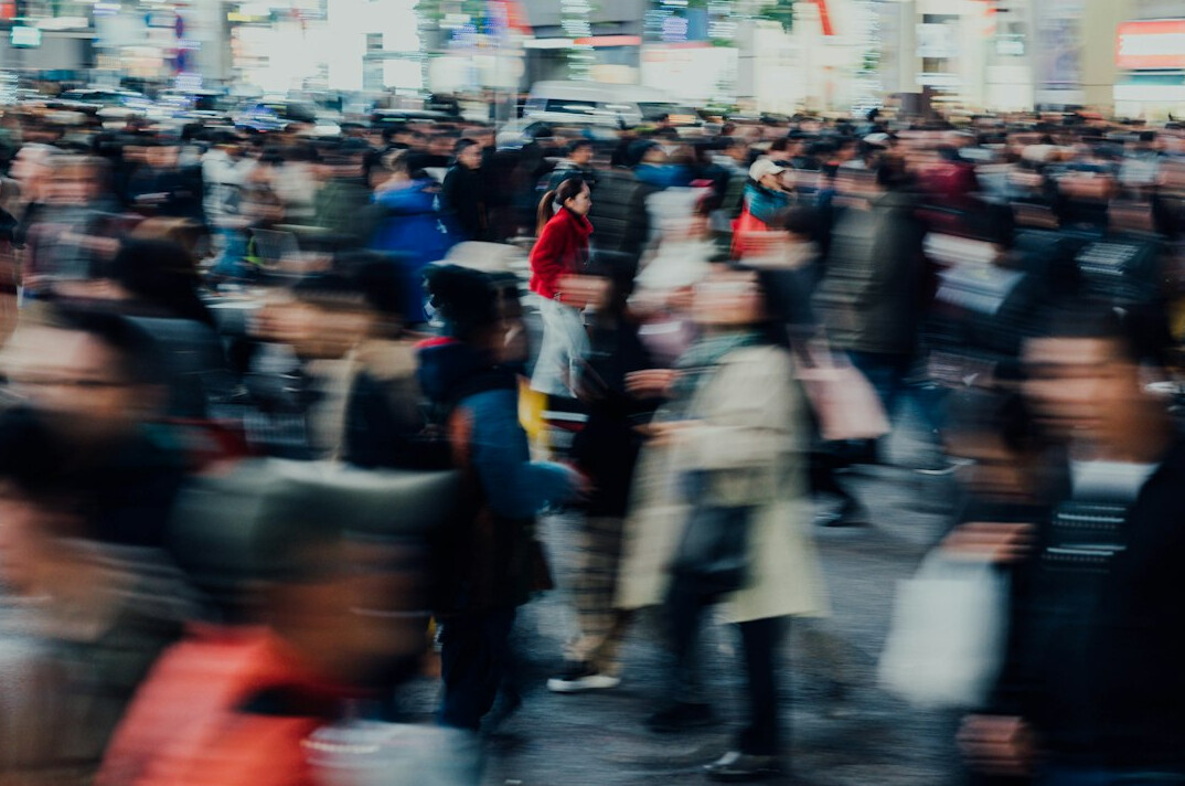 people following crowd